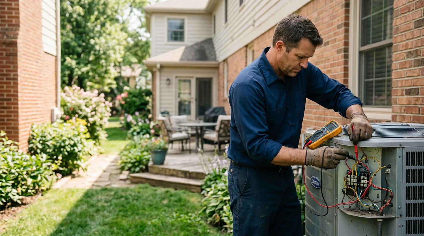 HVAC technician working near Tampa, KS